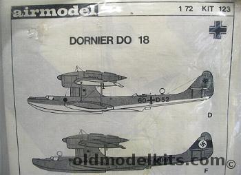 Airmodel 1/72 Dornier DO-18 Super Wal - Civil or Luftwaffe Variants, 123 plastic model kit